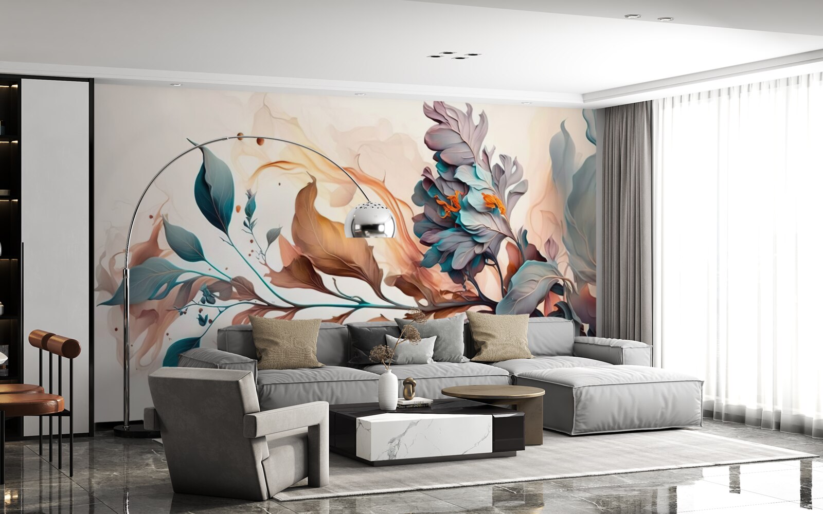 Fototapeta jesienna gałąź zabarwiona liśćmi