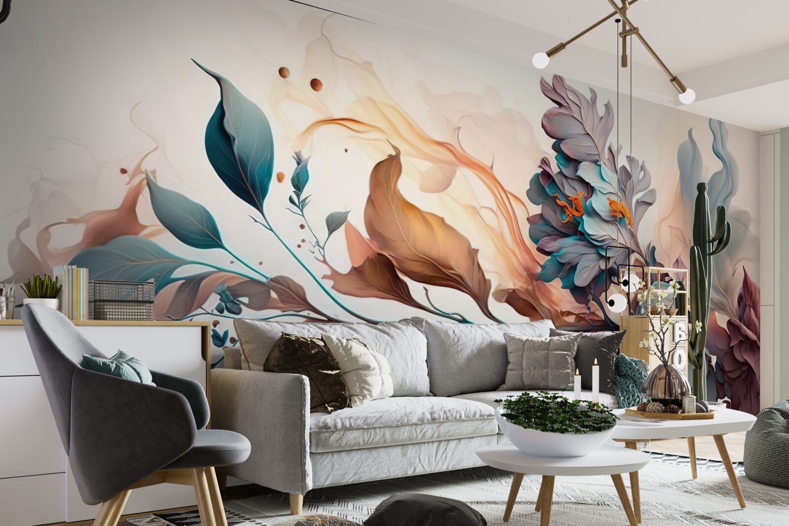 Fototapeta jesienna gałąź zabarwiona liśćmi