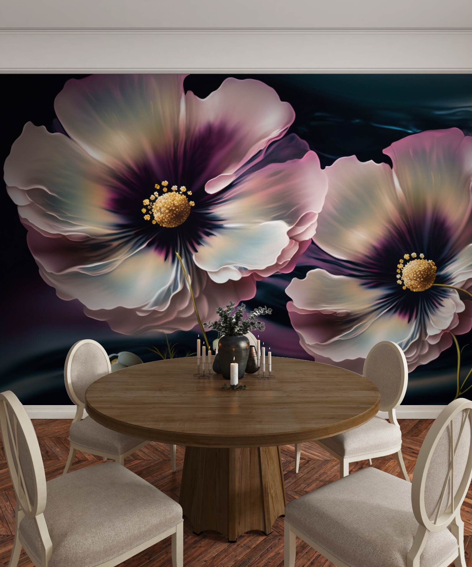 Fototapeta wiatr kołysze śnieżnobiałe i wspaniałe maki