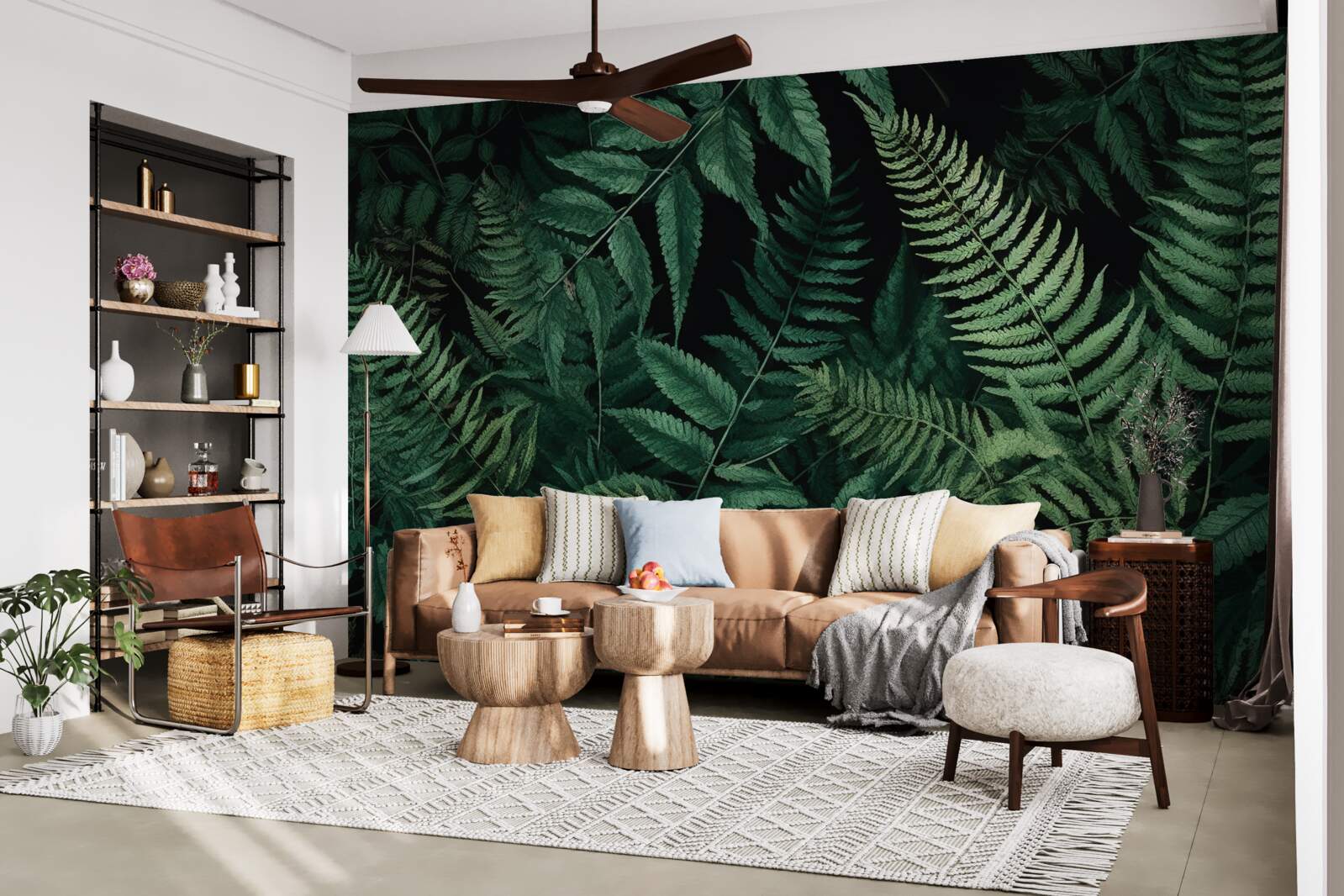 Fototapeta w nocy płatki paproci łatwo się kołyszą