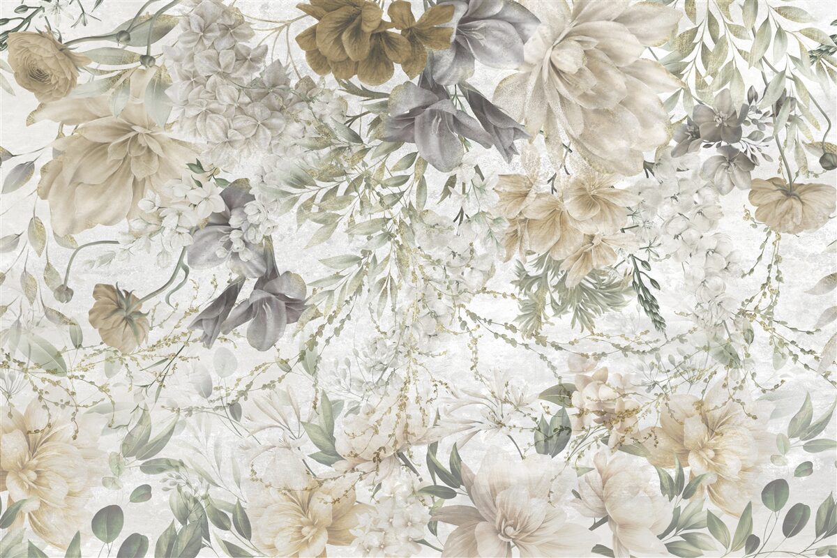 Fototapeta koncepcja stworzona z jesiennych liści i kwiatów