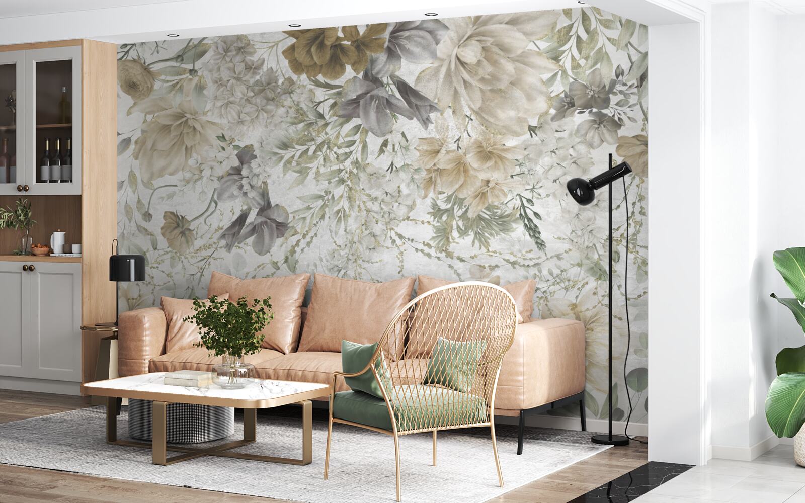 Fototapeta koncepcja stworzona z jesiennych liści i kwiatów