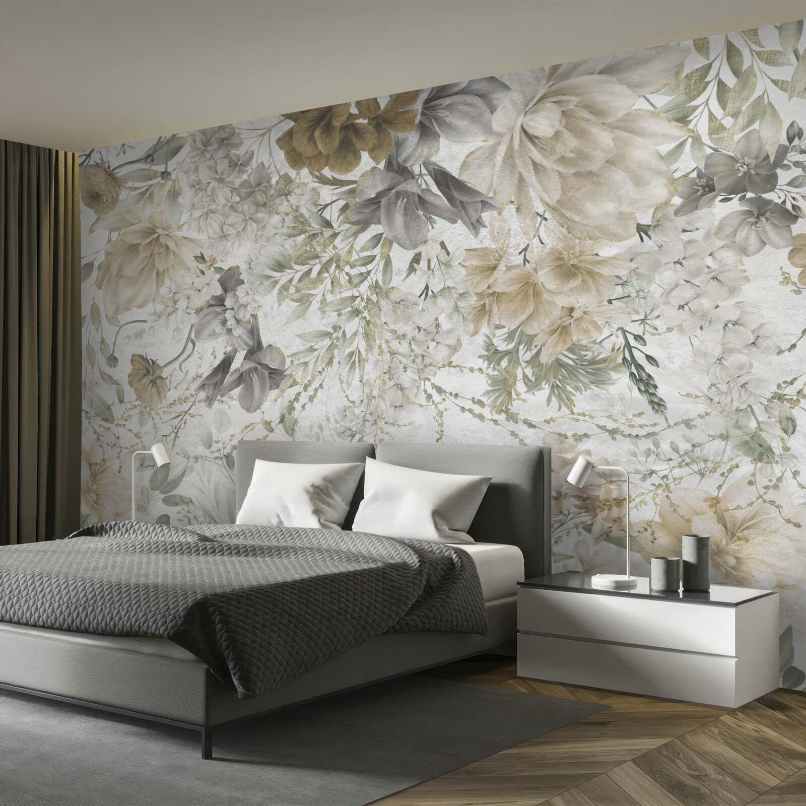 Fototapeta koncepcja stworzona z jesiennych liści i kwiatów