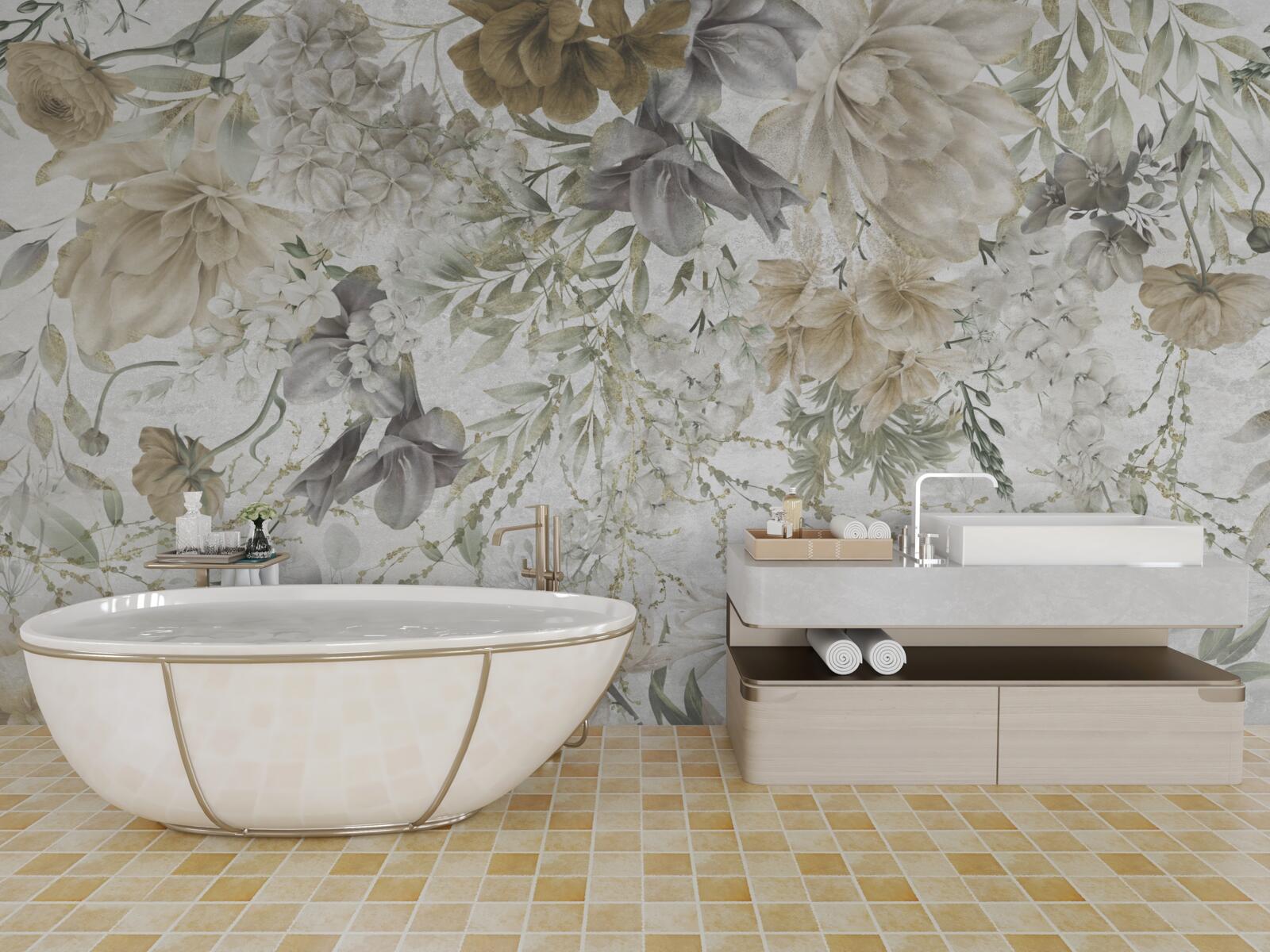 Fototapeta koncepcja stworzona z jesiennych liści i kwiatów