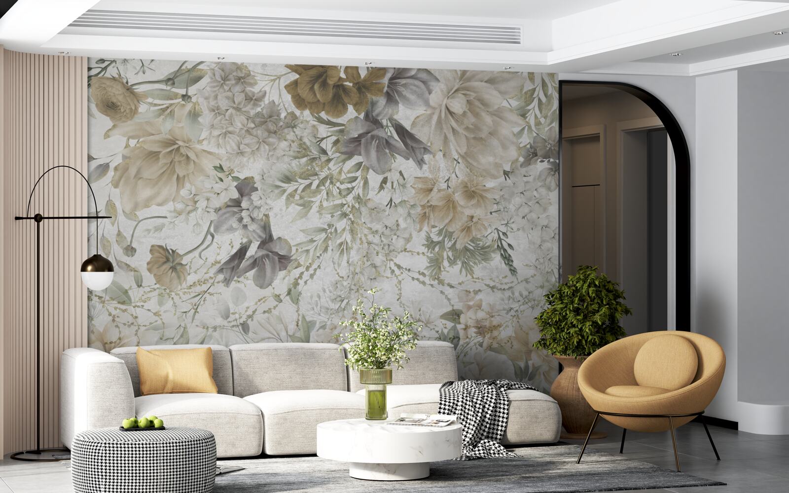 Fototapeta koncepcja stworzona z jesiennych liści i kwiatów