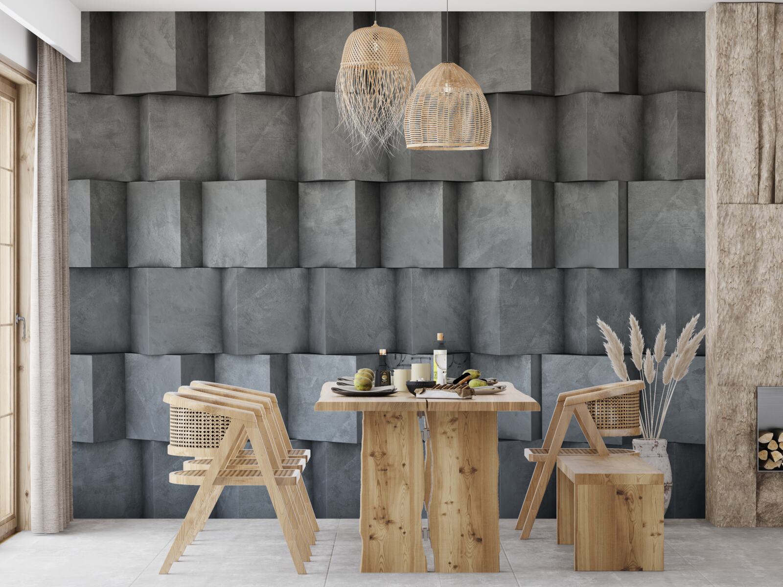 Fototapeta kwadraty wolumetryczne skierowane w różnych kierunkach