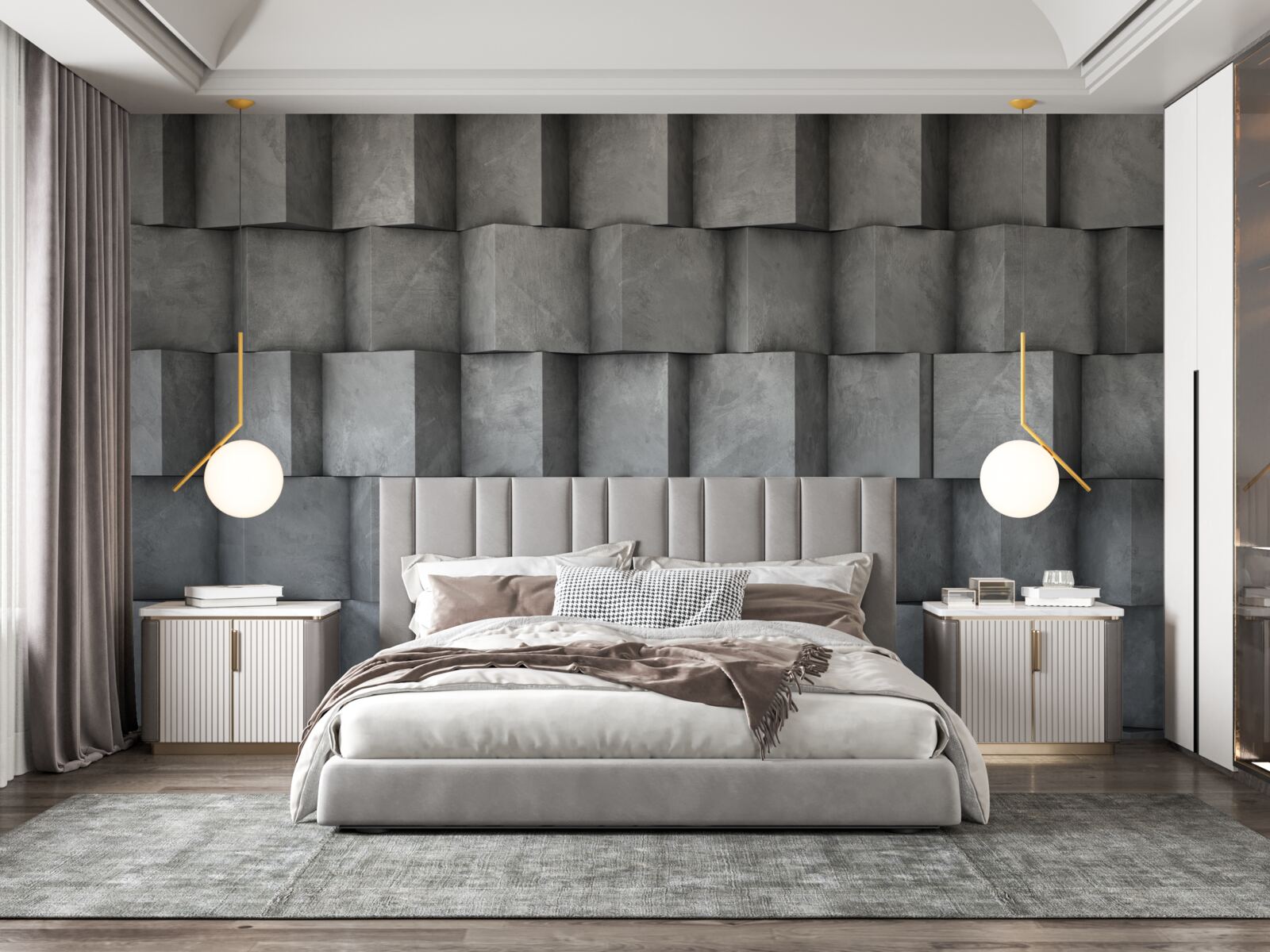 Fototapeta kwadraty wolumetryczne skierowane w różnych kierunkach