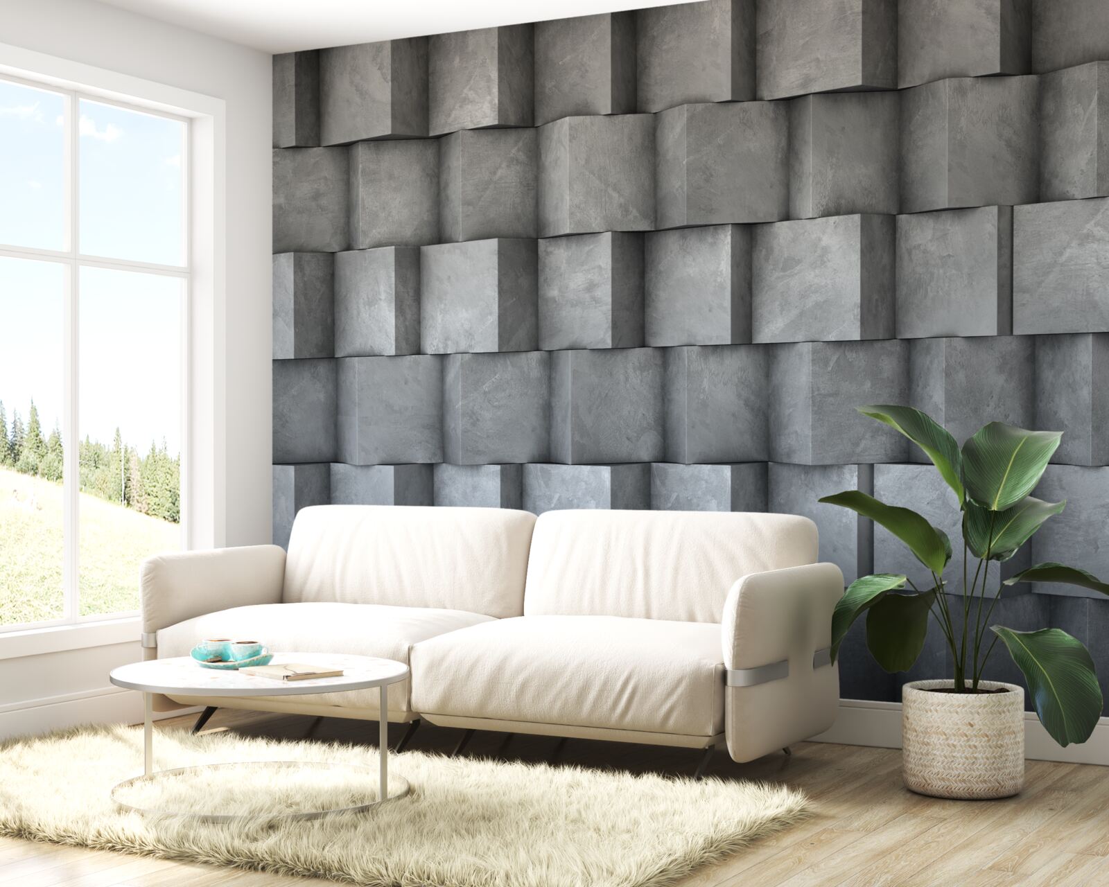 Fototapeta kwadraty wolumetryczne skierowane w różnych kierunkach