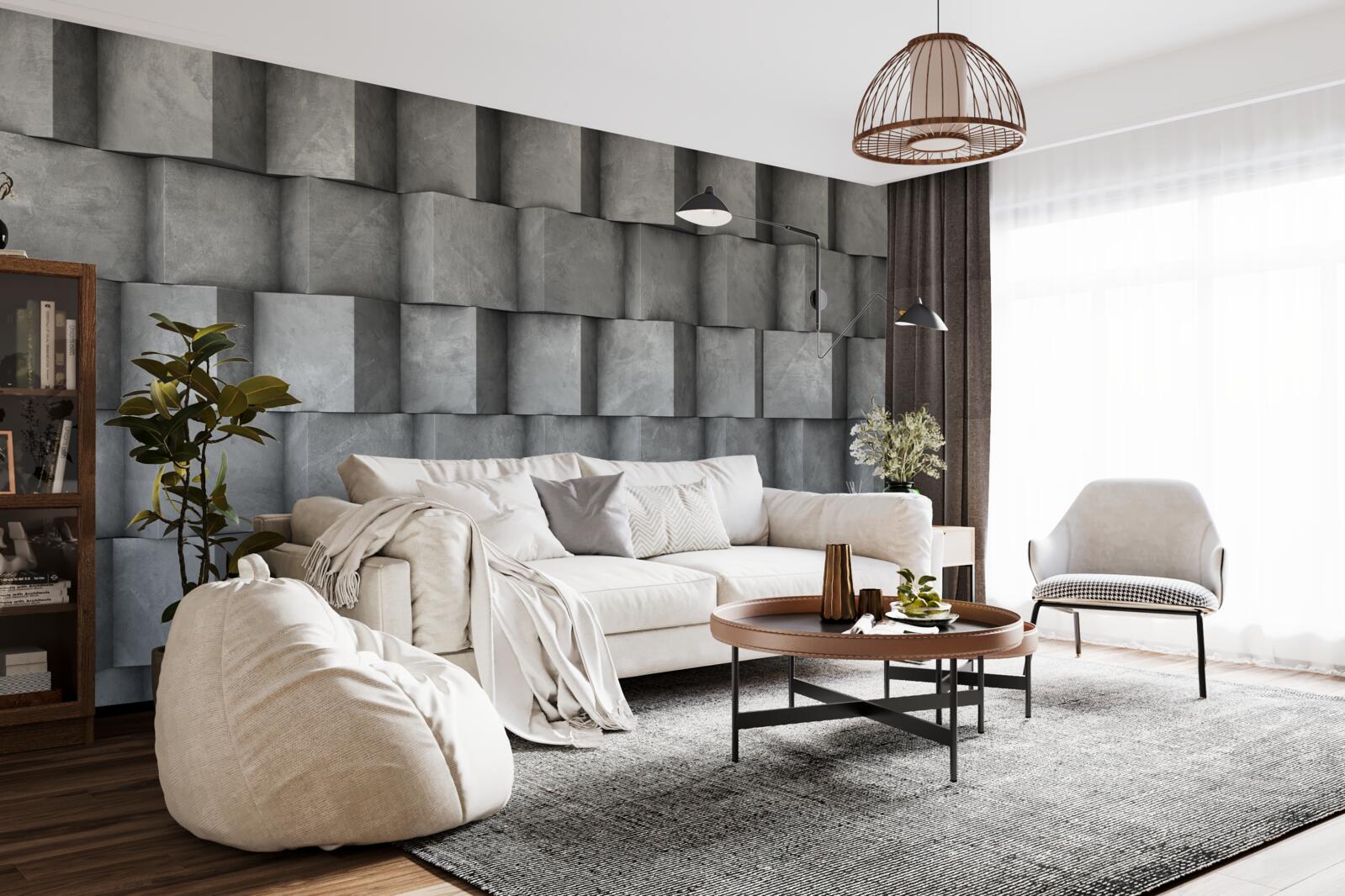 Fototapeta kwadraty wolumetryczne skierowane w różnych kierunkach