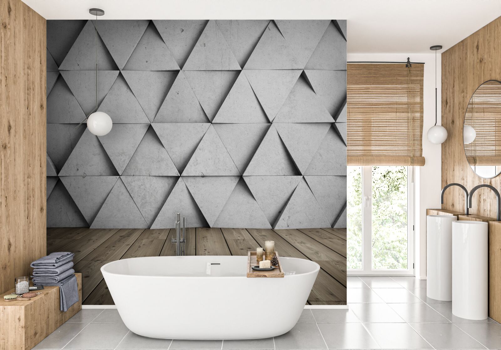 Fototapeta trójwymiarowe trójkąty o prostych bokach