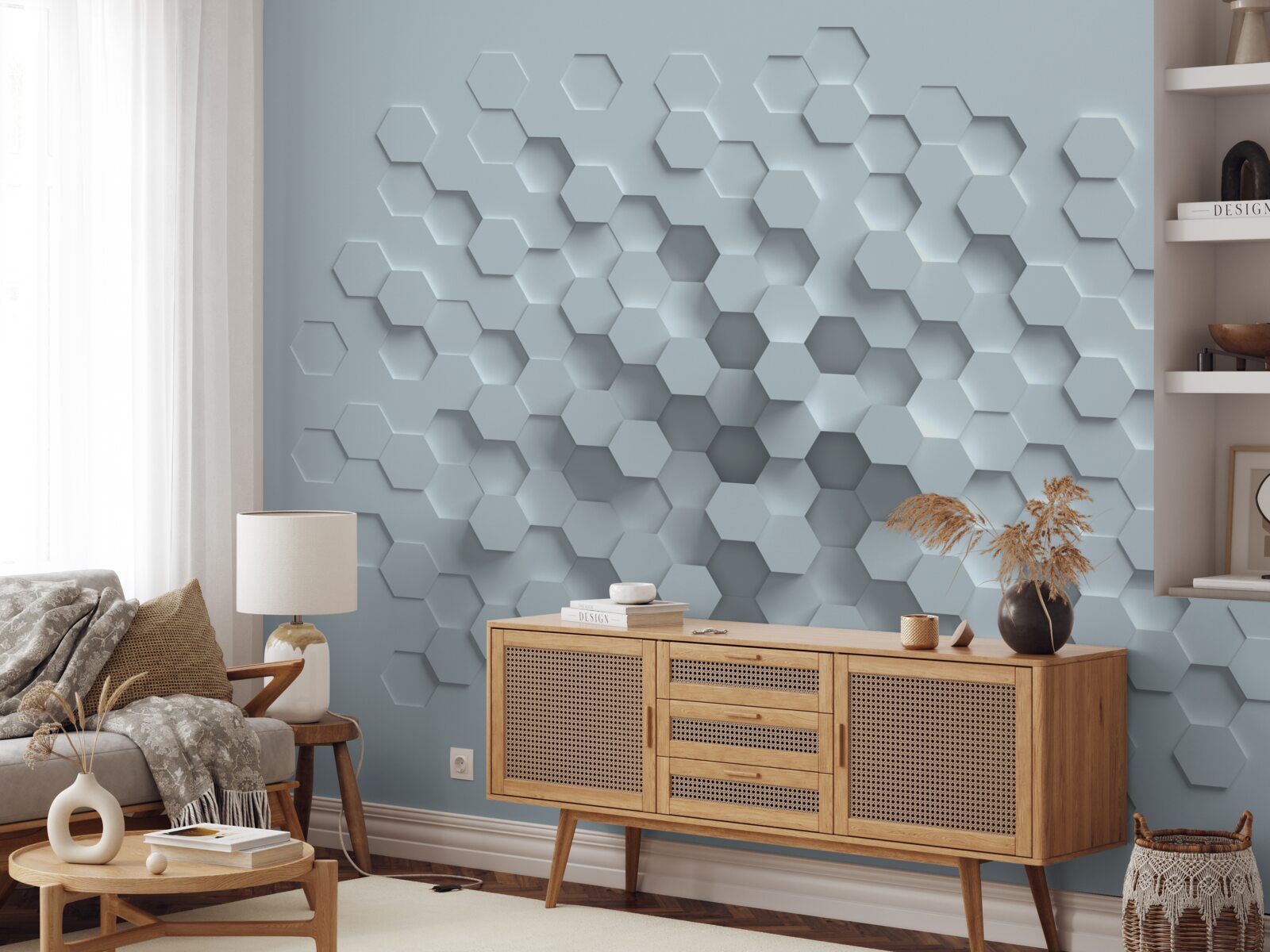 Fototapeta formacje o strukturze plastra miodu z wielu sześciokątów