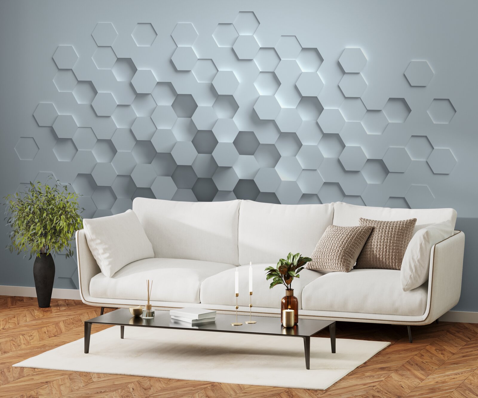 Fototapeta formacje o strukturze plastra miodu z wielu sześciokątów