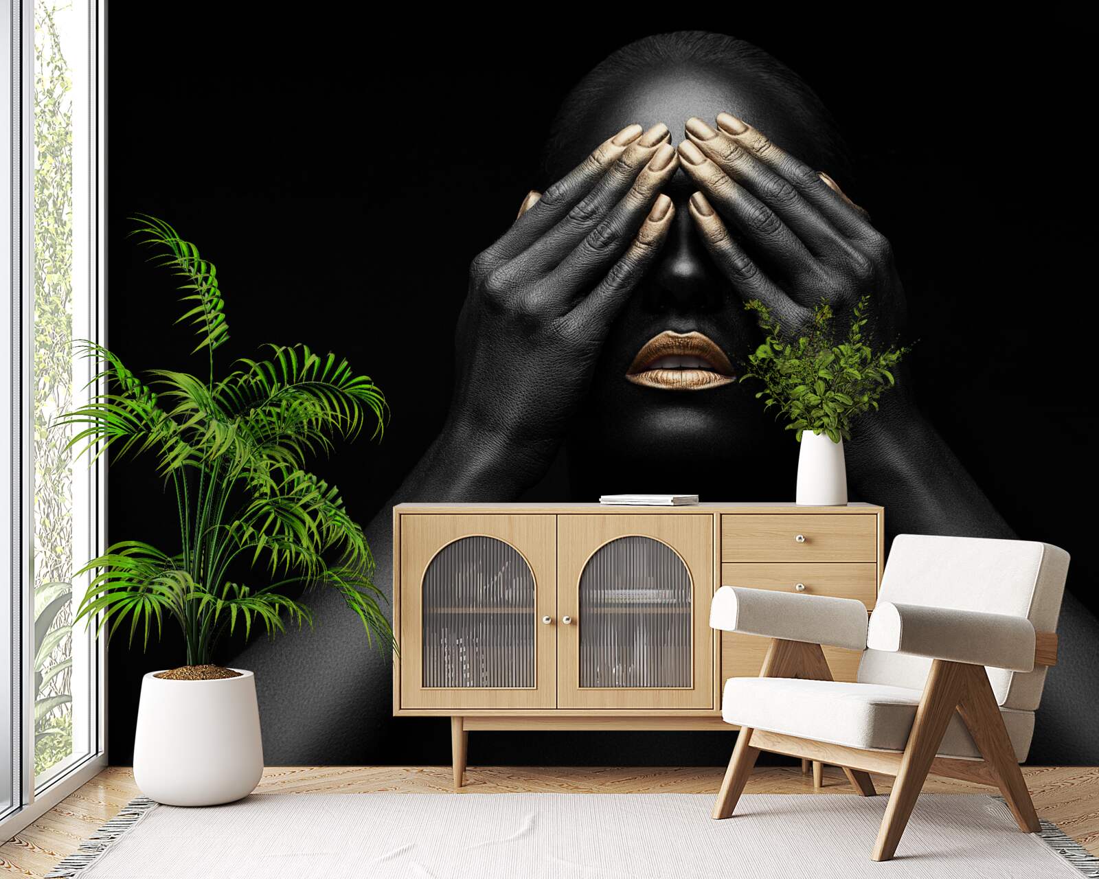 Fototapeta dziewczyna zakryła oczy rękami