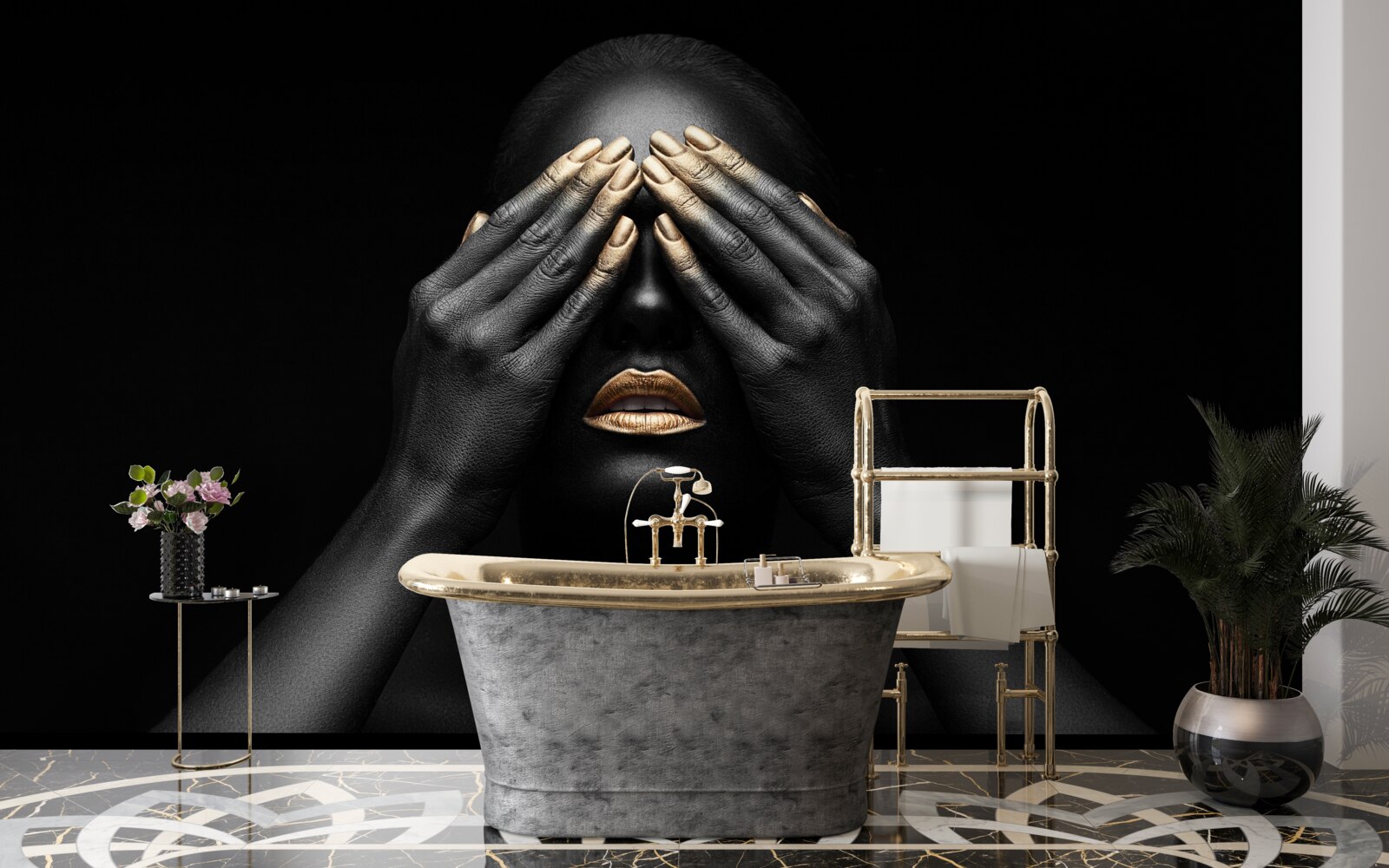 Fototapeta dziewczyna zakryła oczy rękami