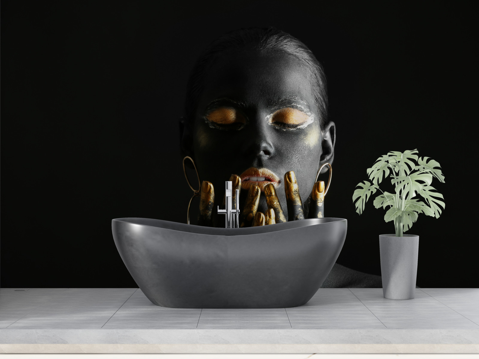 Fototapeta kobieta z zaciśniętymi ustami