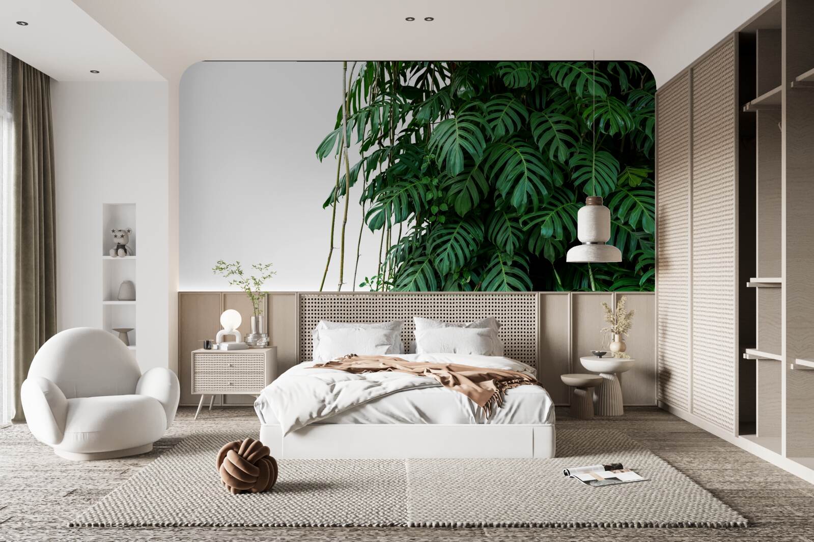 Fototapeta gęste liście monstery w odcieniach zieleni