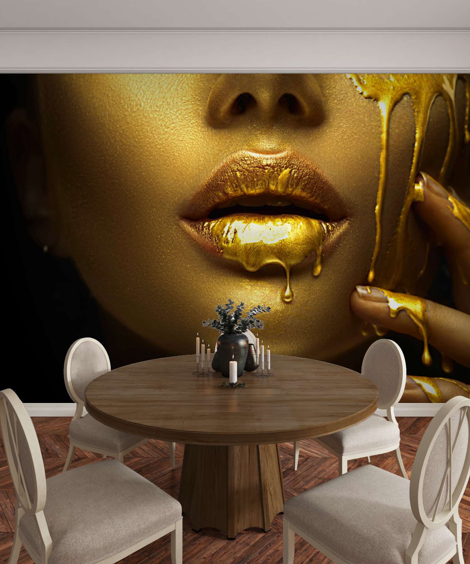 Fototapeta kobieta pokryta złotą pigmentacją