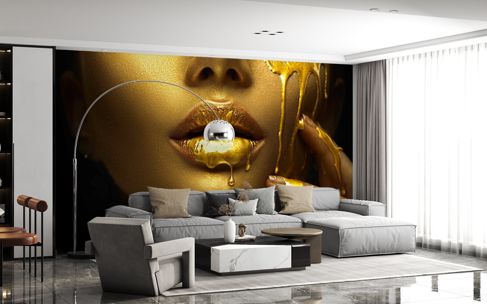 Fototapeta kobieta pokryta złotą pigmentacją