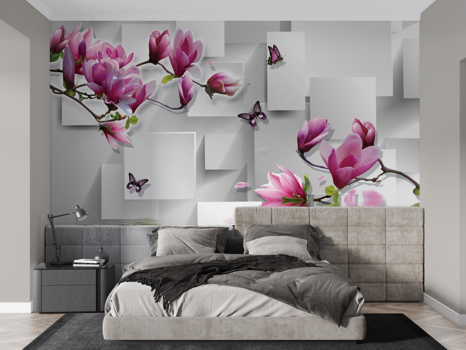 Fototapeta nad wodą szumią fioletowe magnolie