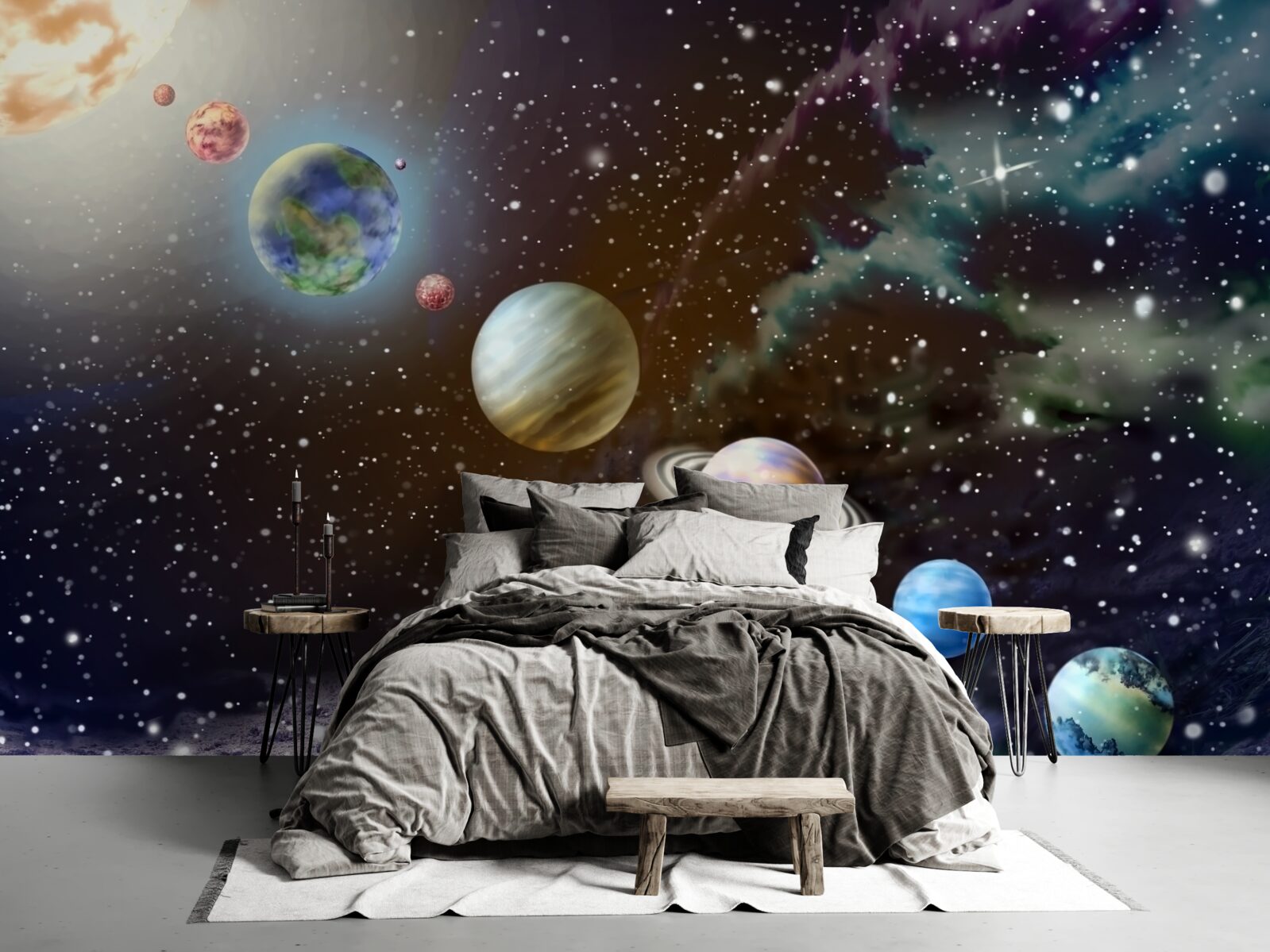 Fototapeta planety w kosmosie są ustawione w kolejce