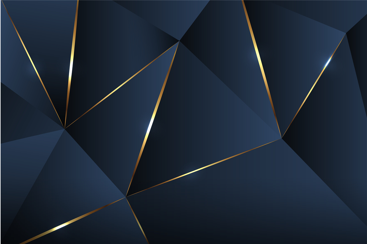 Fototapeta trójkąty są ciemnoniebieskie ze złotymi krawędziami