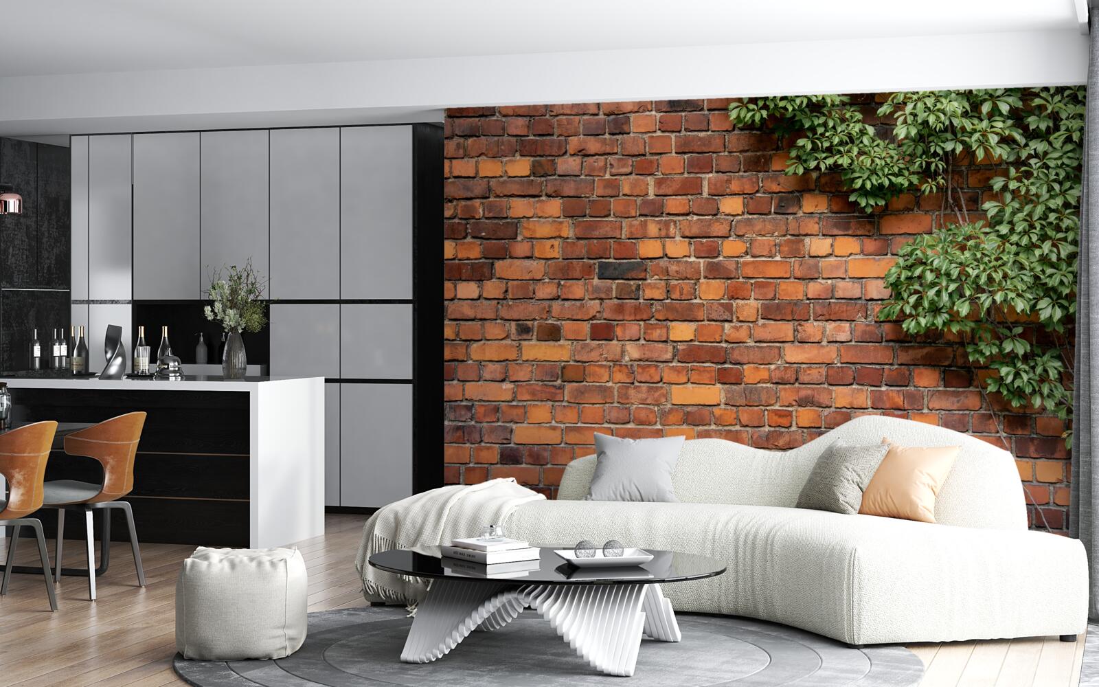 Fototapeta Ściana jest zakopana w zieleni bluszczu