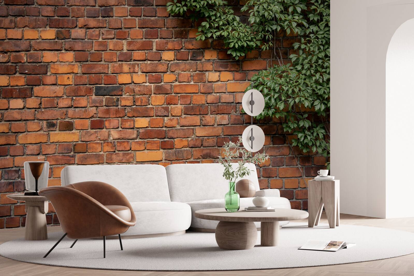 Fototapeta Ściana jest zakopana w zieleni bluszczu