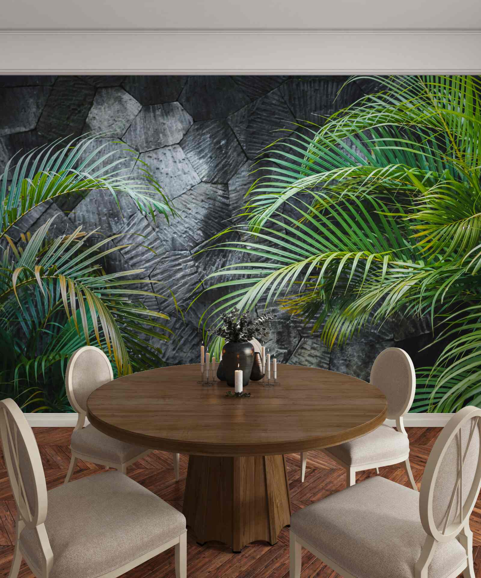 Fototapeta paproć odchodzi w mglistą noc