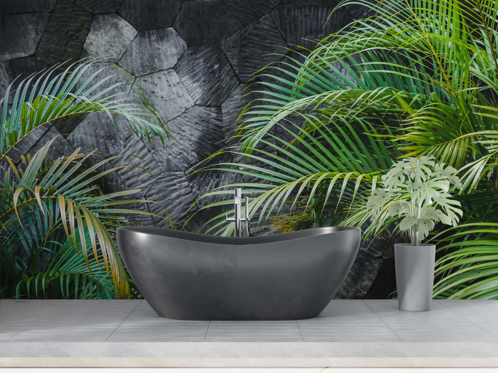 Fototapeta paproć odchodzi w mglistą noc