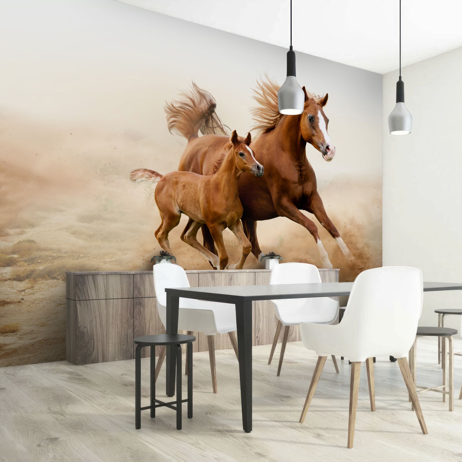 Fototapeta wyścigi brązowych ogierów