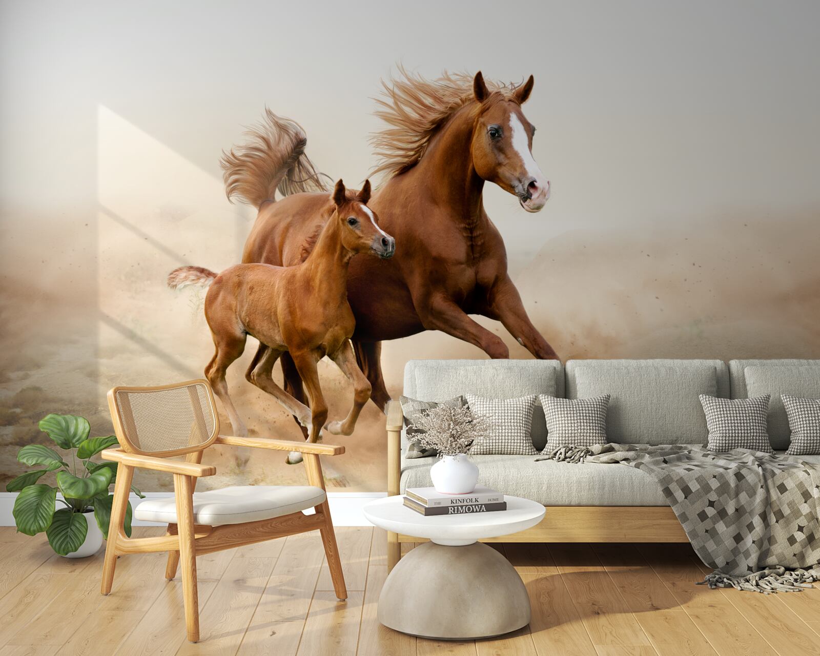 Fototapeta wyścigi brązowych ogierów