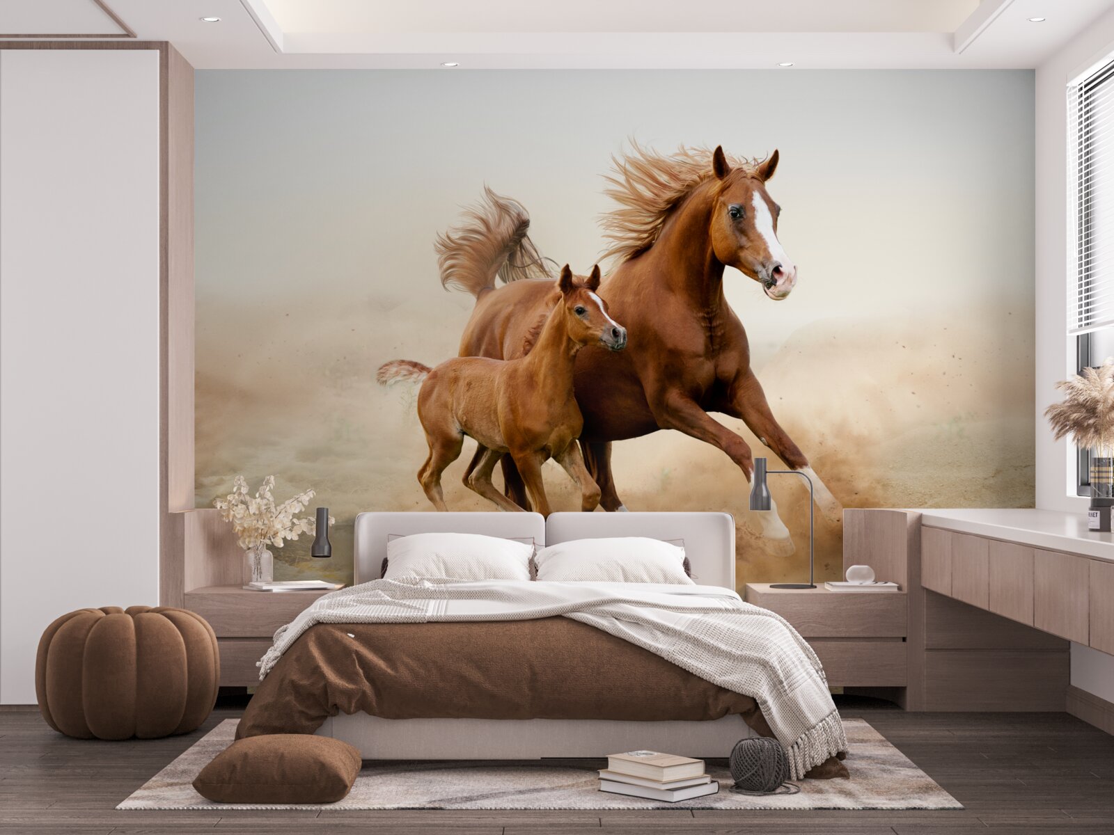 Fototapeta wyścigi brązowych ogierów