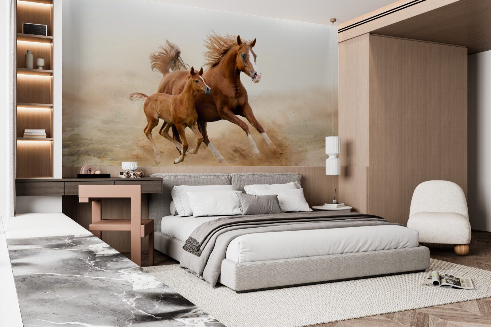 Fototapeta wyścigi brązowych ogierów