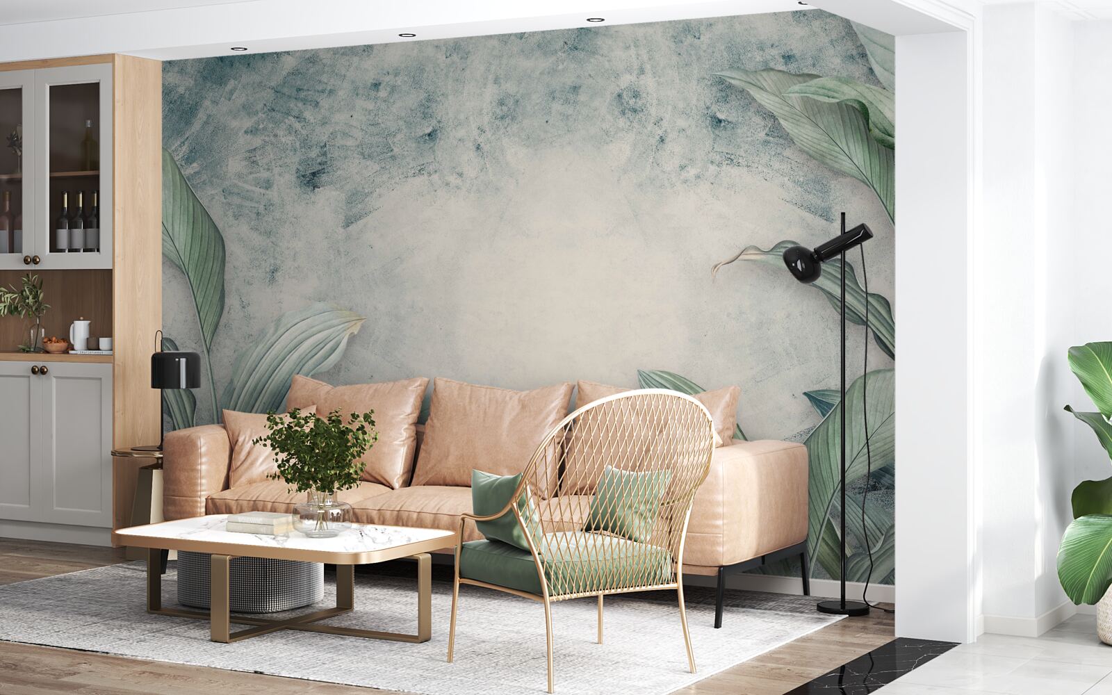 Fototapeta mglista mgła otacza rośliny tropikalne