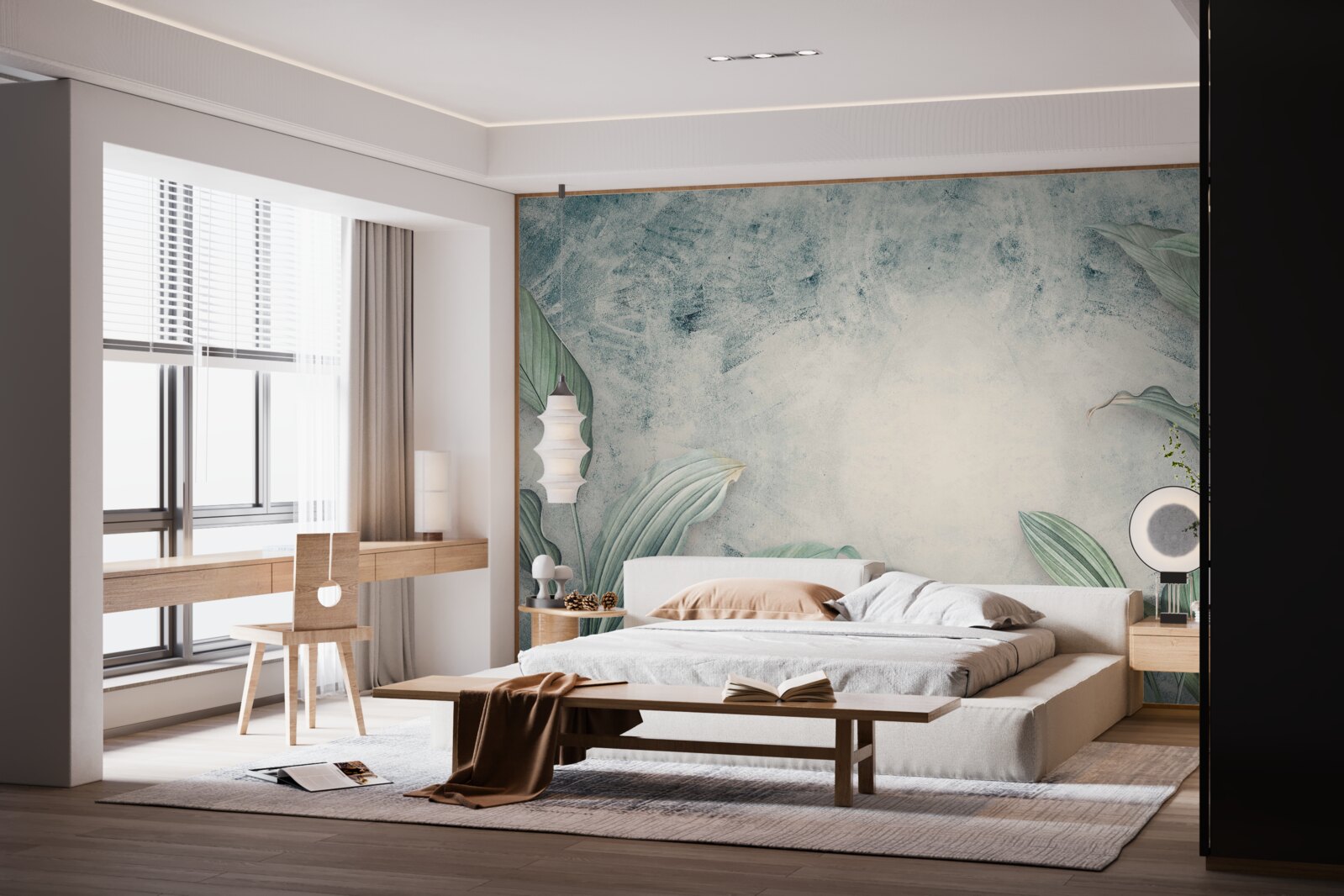 Fototapeta mglista mgła otacza rośliny tropikalne