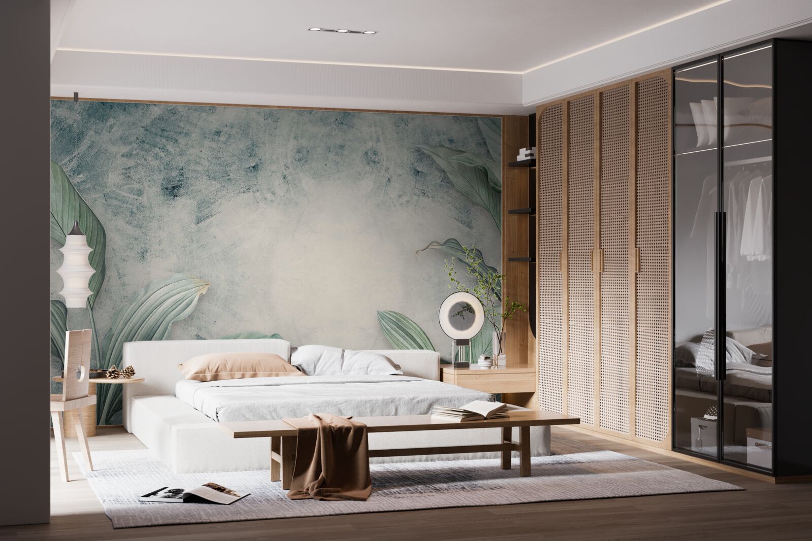 Fototapeta mglista mgła otacza rośliny tropikalne