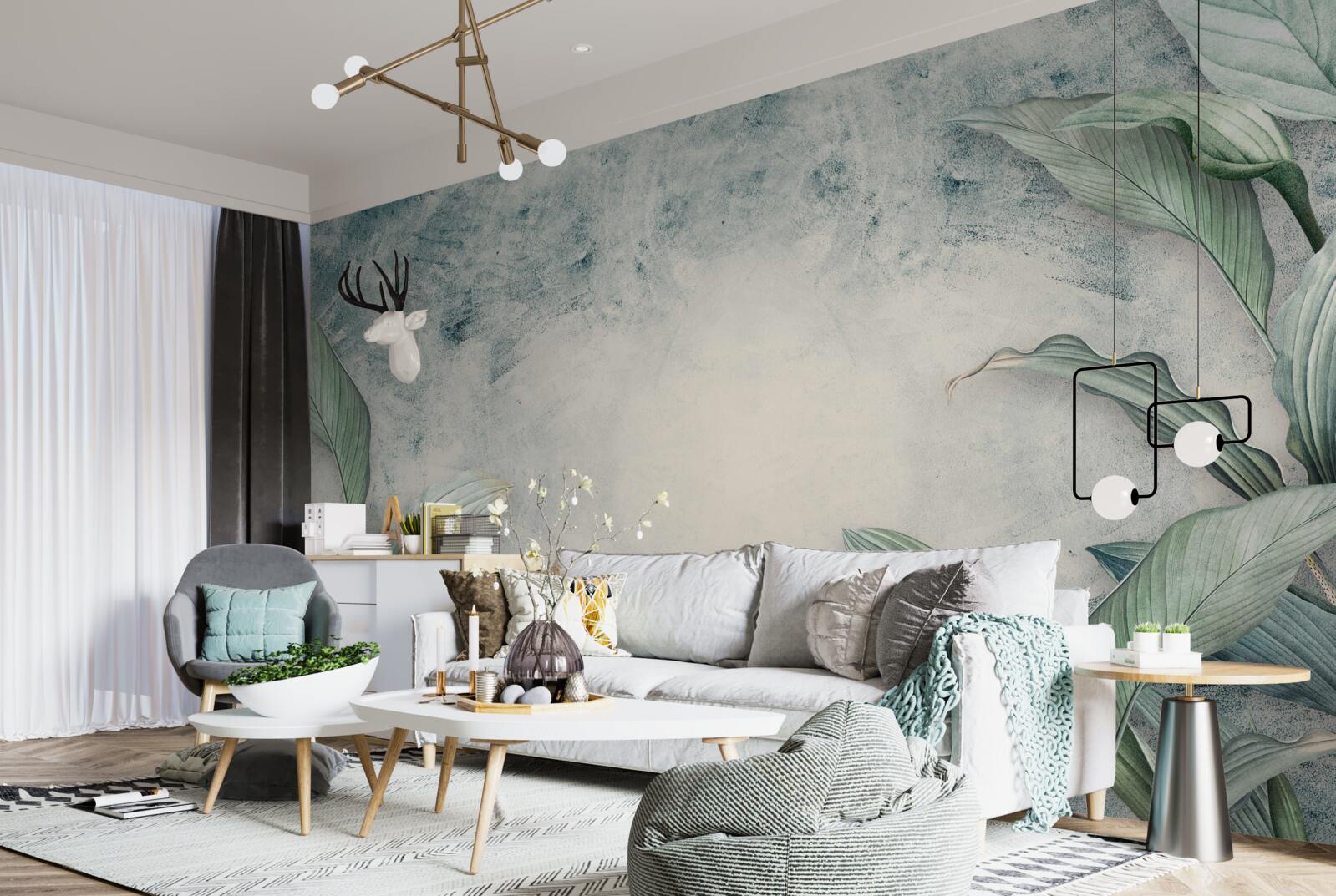 Fototapeta mglista mgła otacza rośliny tropikalne