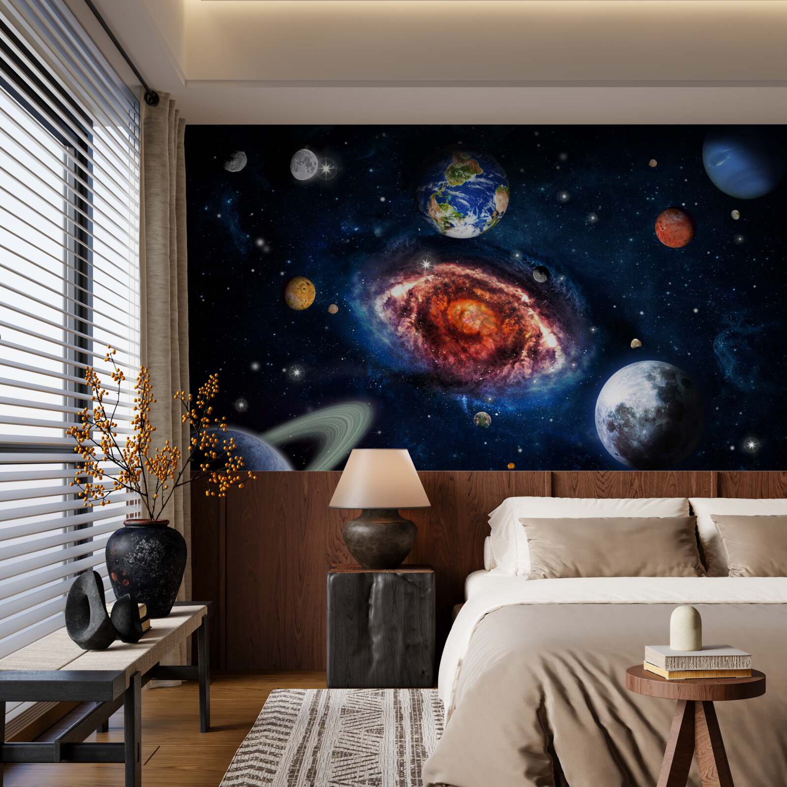 Fototapeta galaktyka służy jako pole rotacyjne dla obiektów kosmicznych