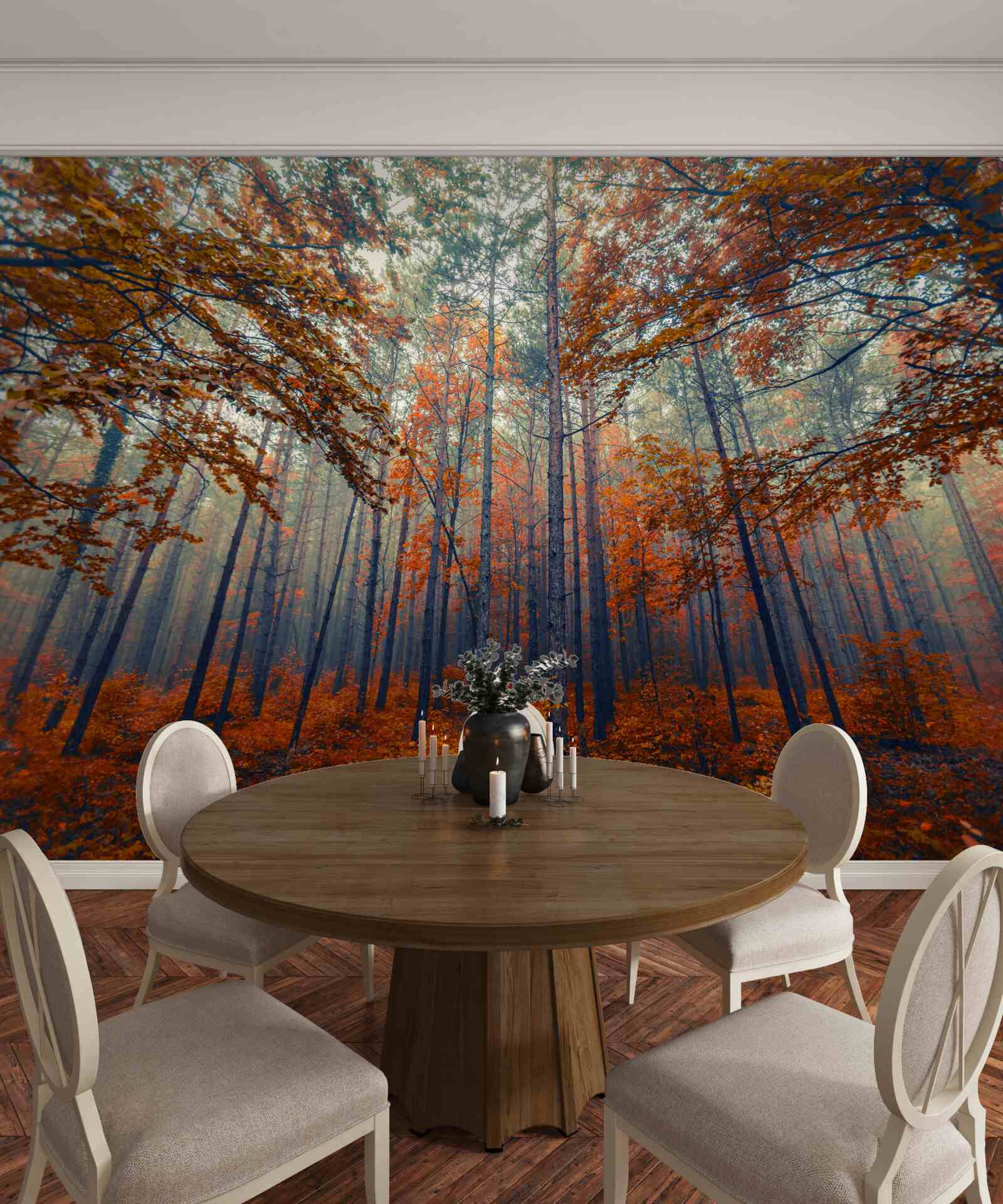 Fototapeta liście jesiennego lasu, które opadły