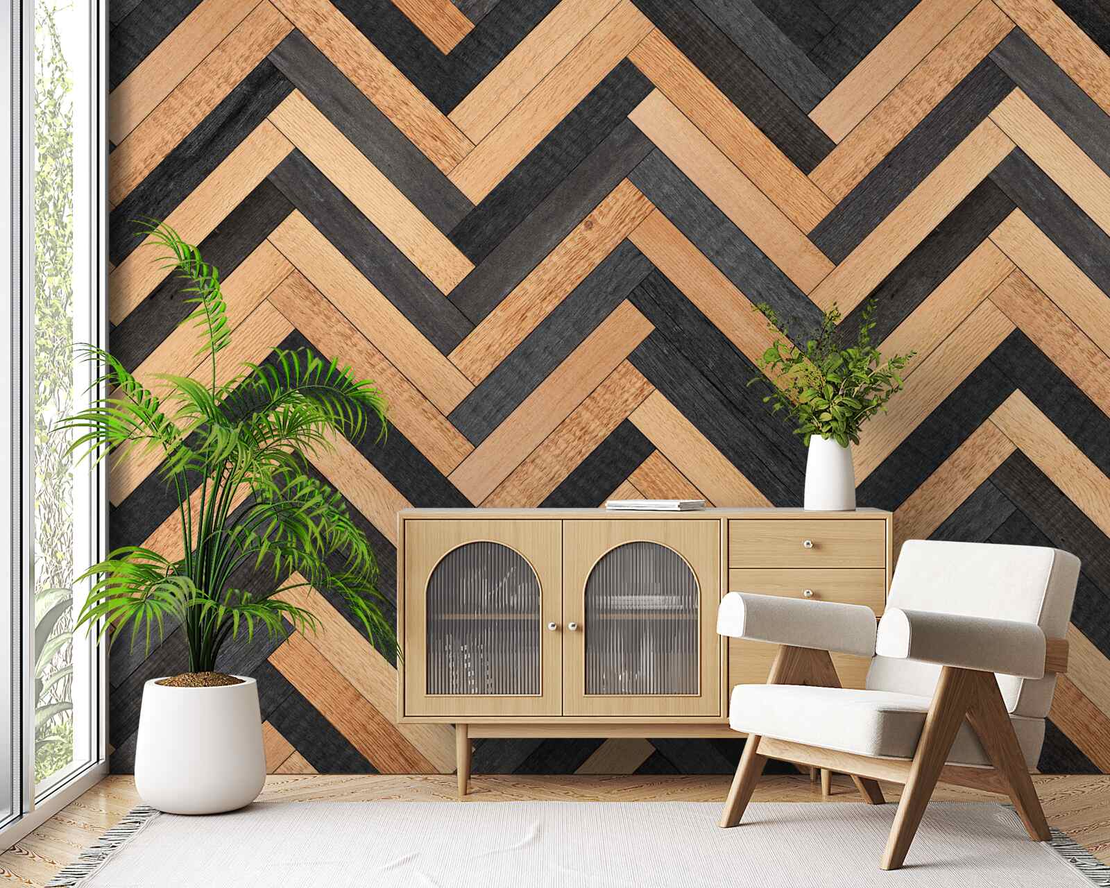 Fototapeta parkiet w jasnych i ciemnych odcieniach