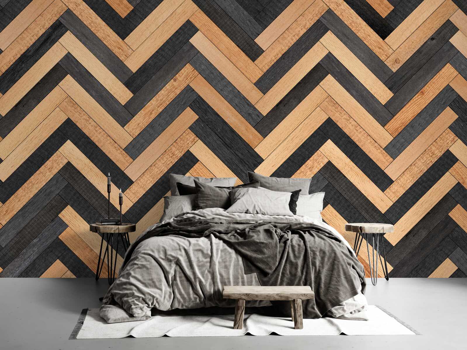 Fototapeta parkiet w jasnych i ciemnych odcieniach