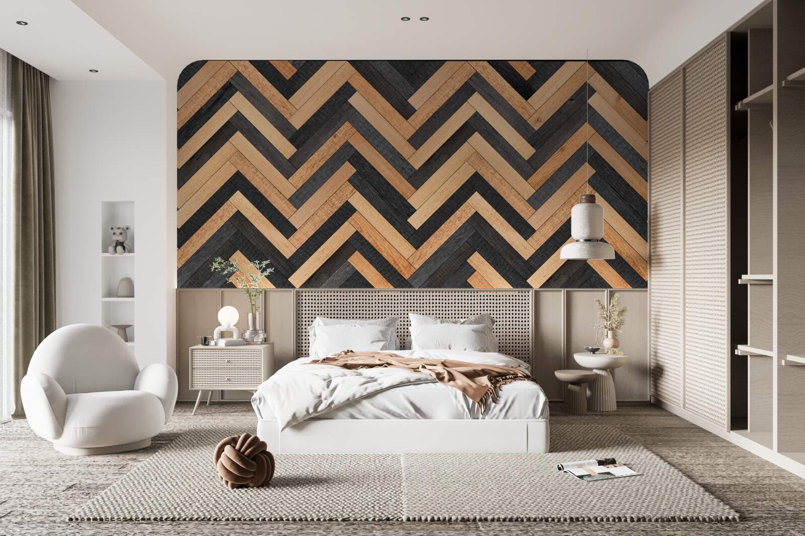 Fototapeta parkiet w jasnych i ciemnych odcieniach