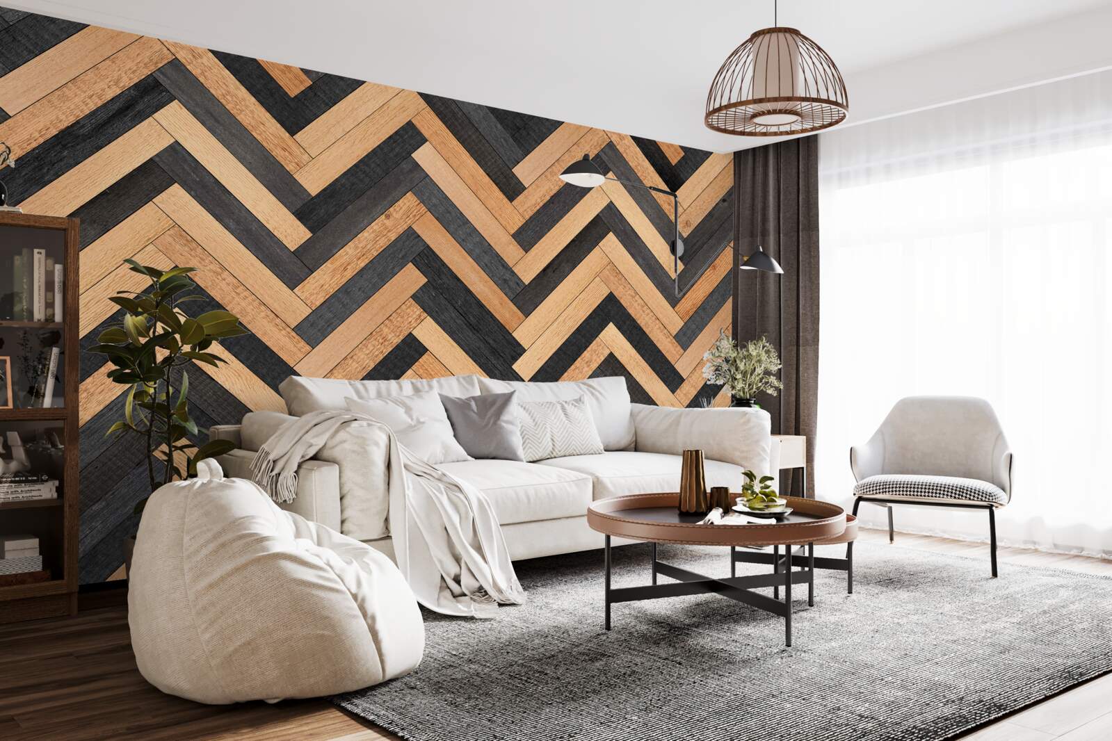 Fototapeta parkiet w jasnych i ciemnych odcieniach