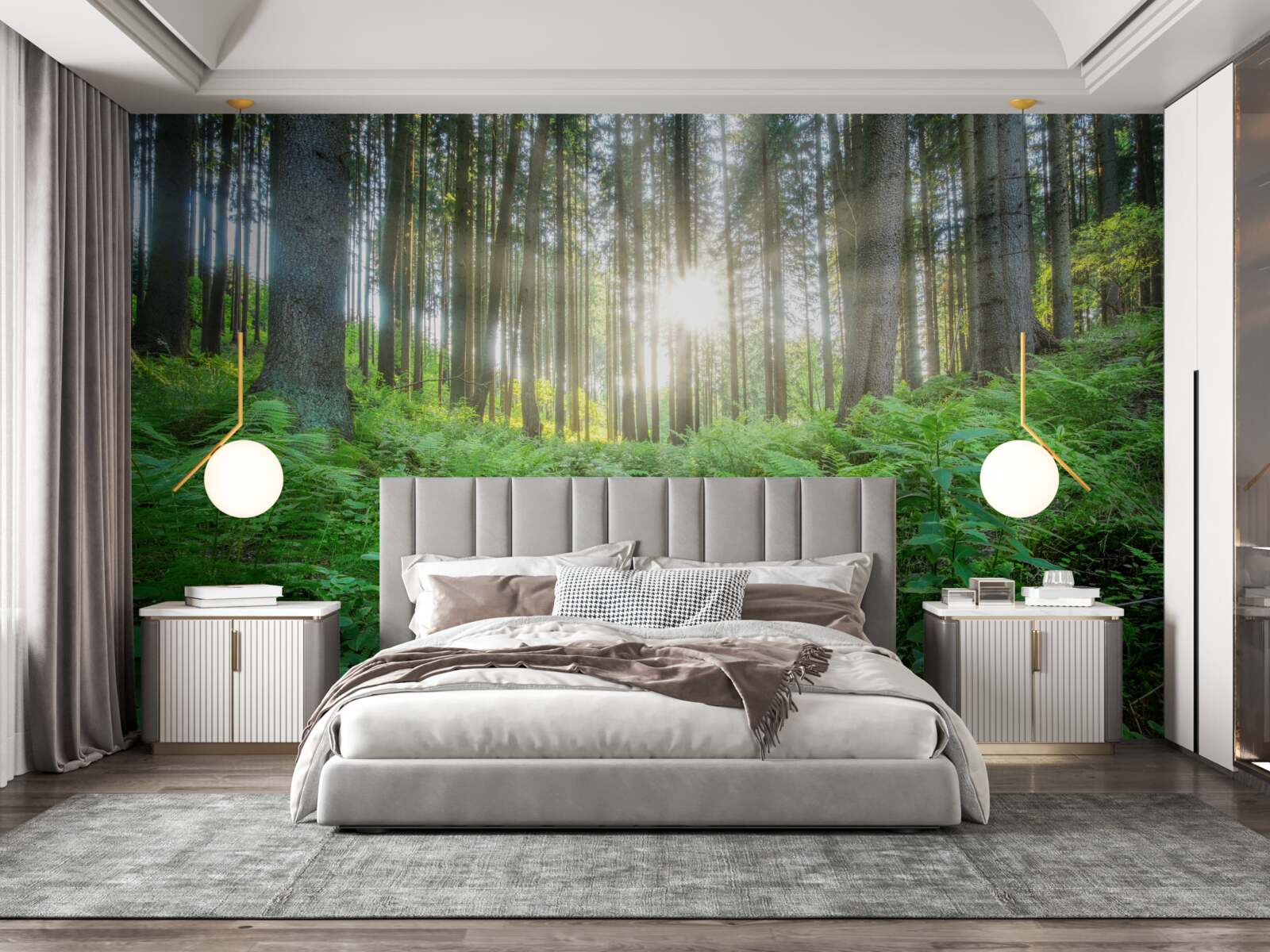 Fototapeta promienie słońca przenikają przez gęsty las