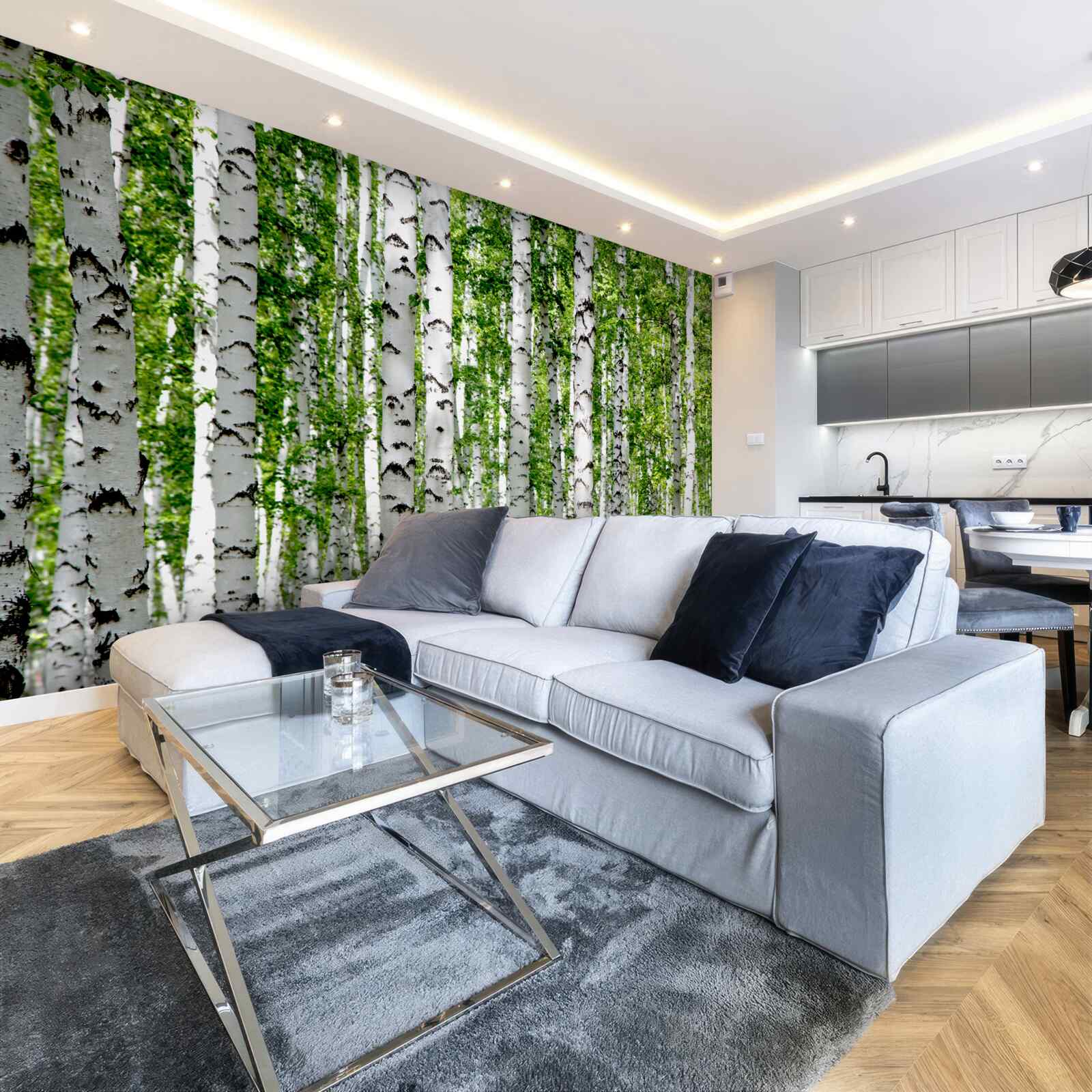 Fototapeta jasne liście wdzięcznych brzóz