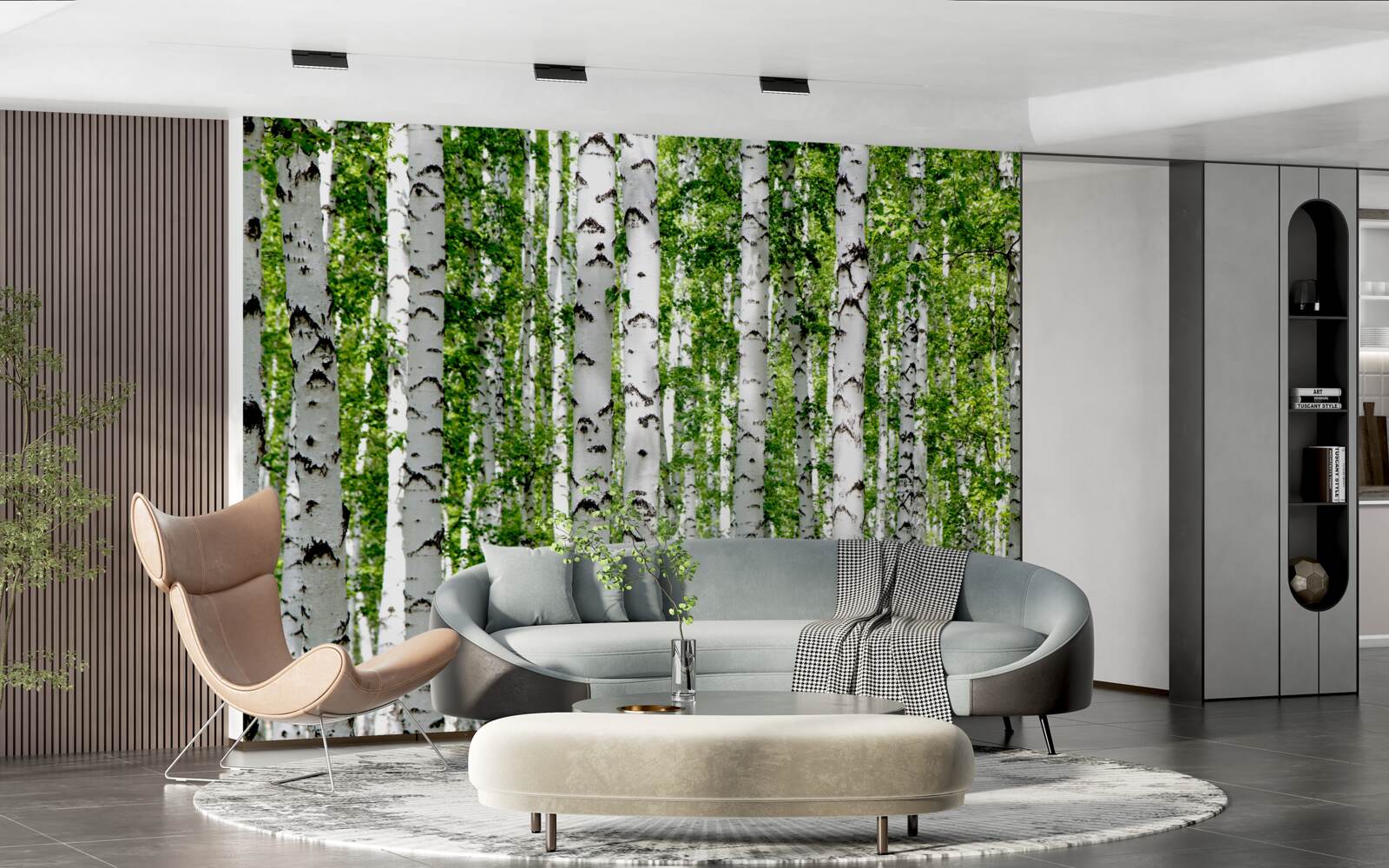 Fototapeta jasne liście wdzięcznych brzóz