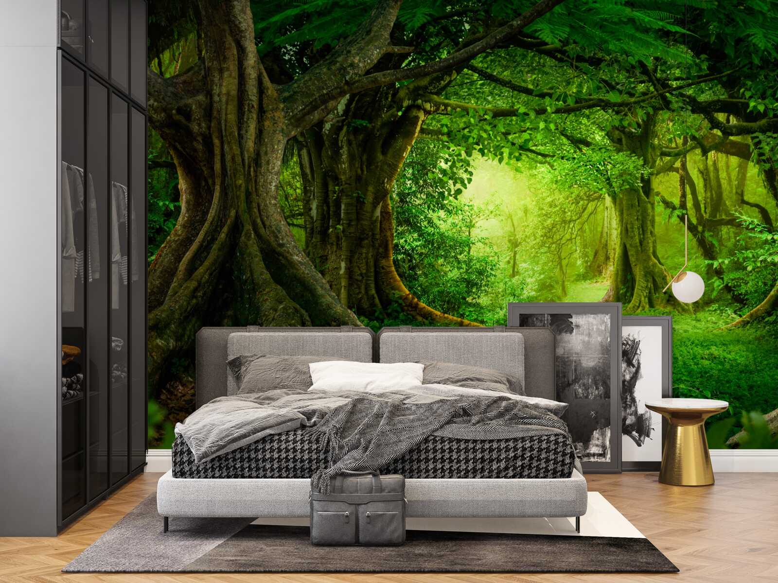 Fototapeta starożytne drzewa w zielonym gąszczu