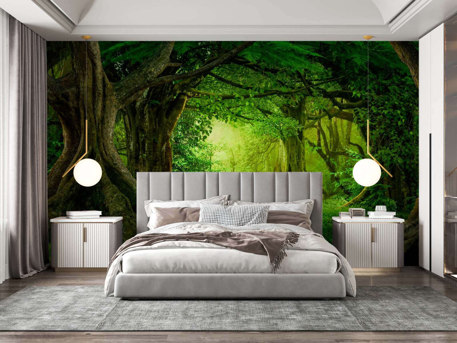 Fototapeta starożytne drzewa w zielonym gąszczu