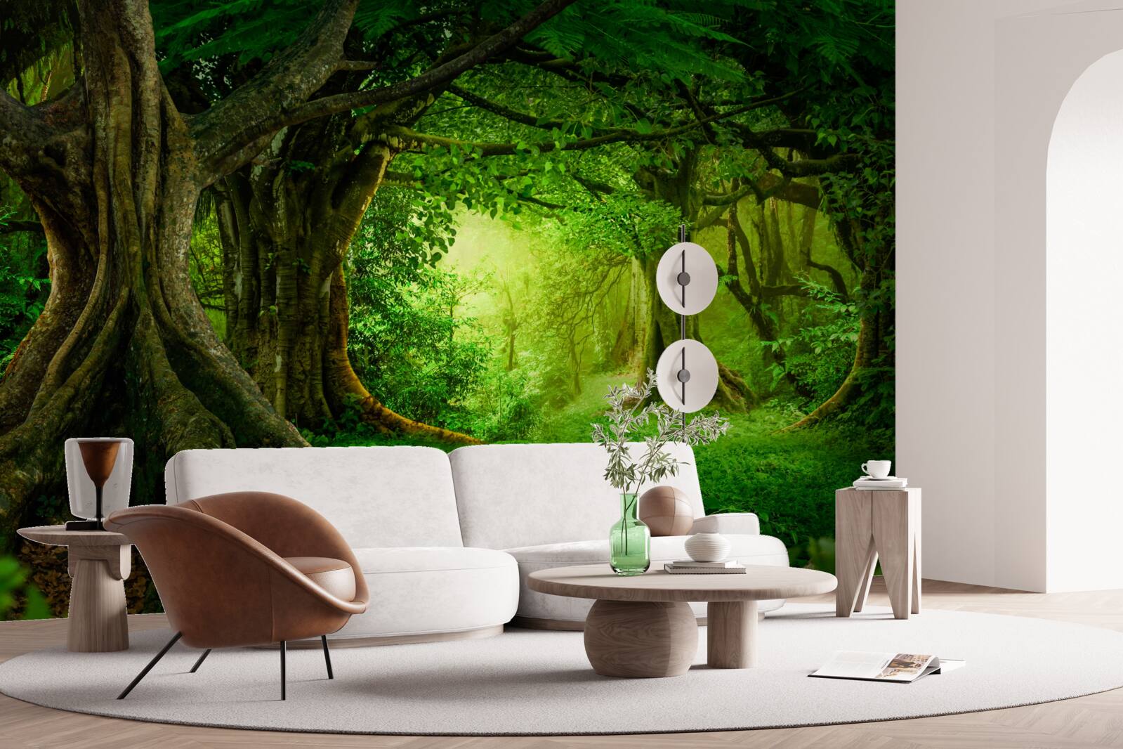 Fototapeta starożytne drzewa w zielonym gąszczu