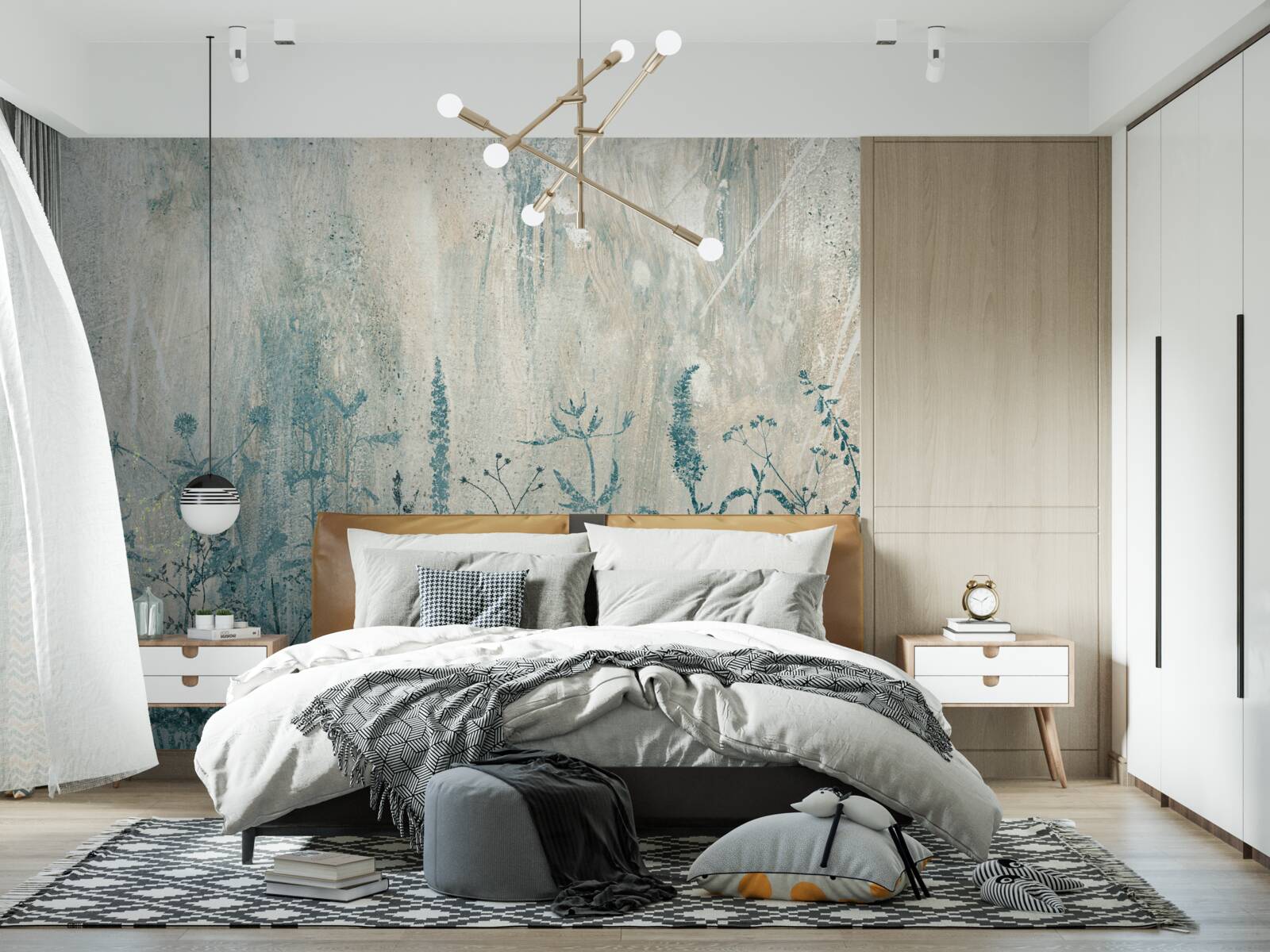 Fototapeta przy obfitych opadach deszczu kwitną rośliny polne